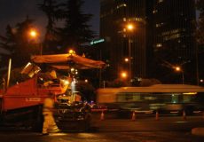 Trabit asfalta el Paseo de la Castellana de Madrid
